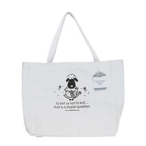 Fair Isle Canvas Tote Bag-To Knit Or Not To Knit